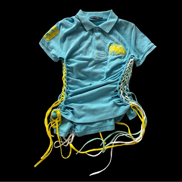 Polo Ralph Lauren Tops - AI MEI LI Polo Ralph Lauren Blue Button Down Shirt with Yellow Accents